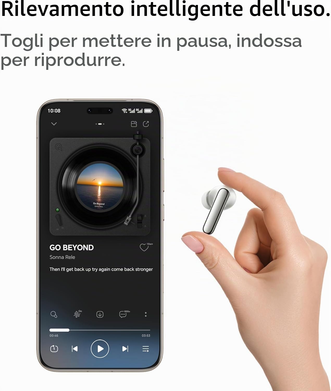 Per Honor Earbuds 4 auricolare wireless 50dB riduzione del rumore HD qualità del suono lunga durata della batteria Bluetooth 5.3 auricolare originale (nero)