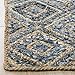 SAFAVIEH Cape Cod Collection Accent Rug - 2' x 3', Natural & Blue, Handmade Flat Weave Diamond Braided Jute & Denim, Ideal for High Traffic Areas in Entryway, Living Room, Bedroom (CAP354A)