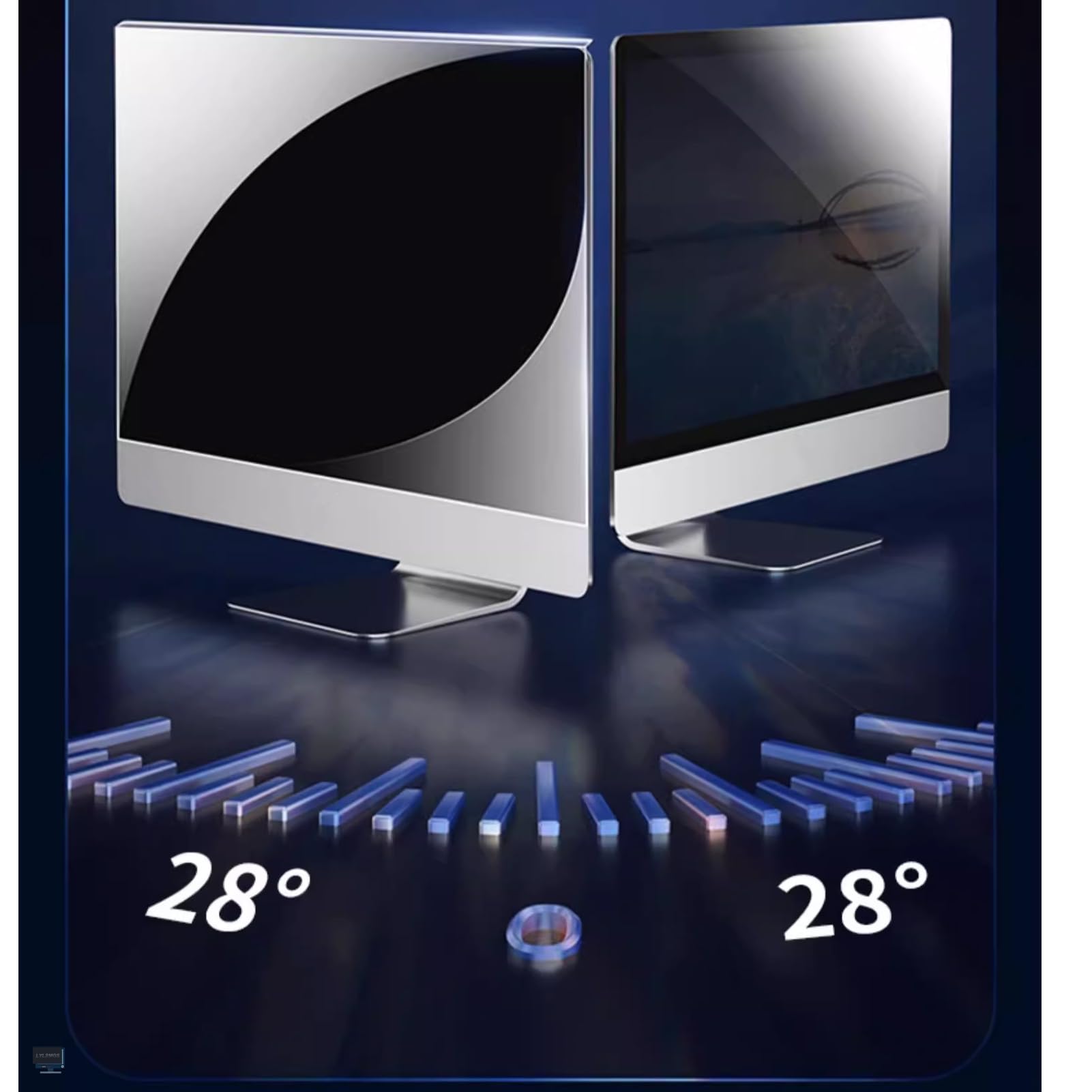 19 Inch Hanging Privacy Screen Filter For Monitor - Anti Glare, Blue Light Filter, Easy Install, 16:10 Widescreen