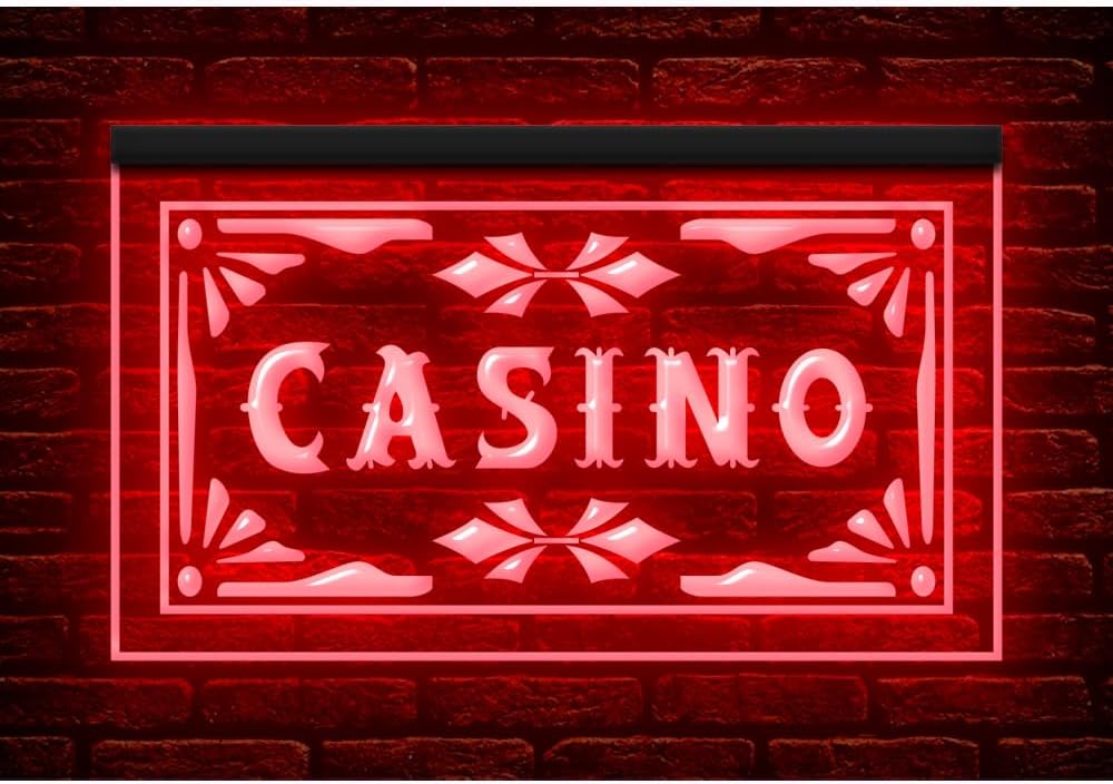 230022 Casino Games Gambling Room Man Cave Party illuminated Display LED Night Light Neon Sign (21.5" X 12", Red)