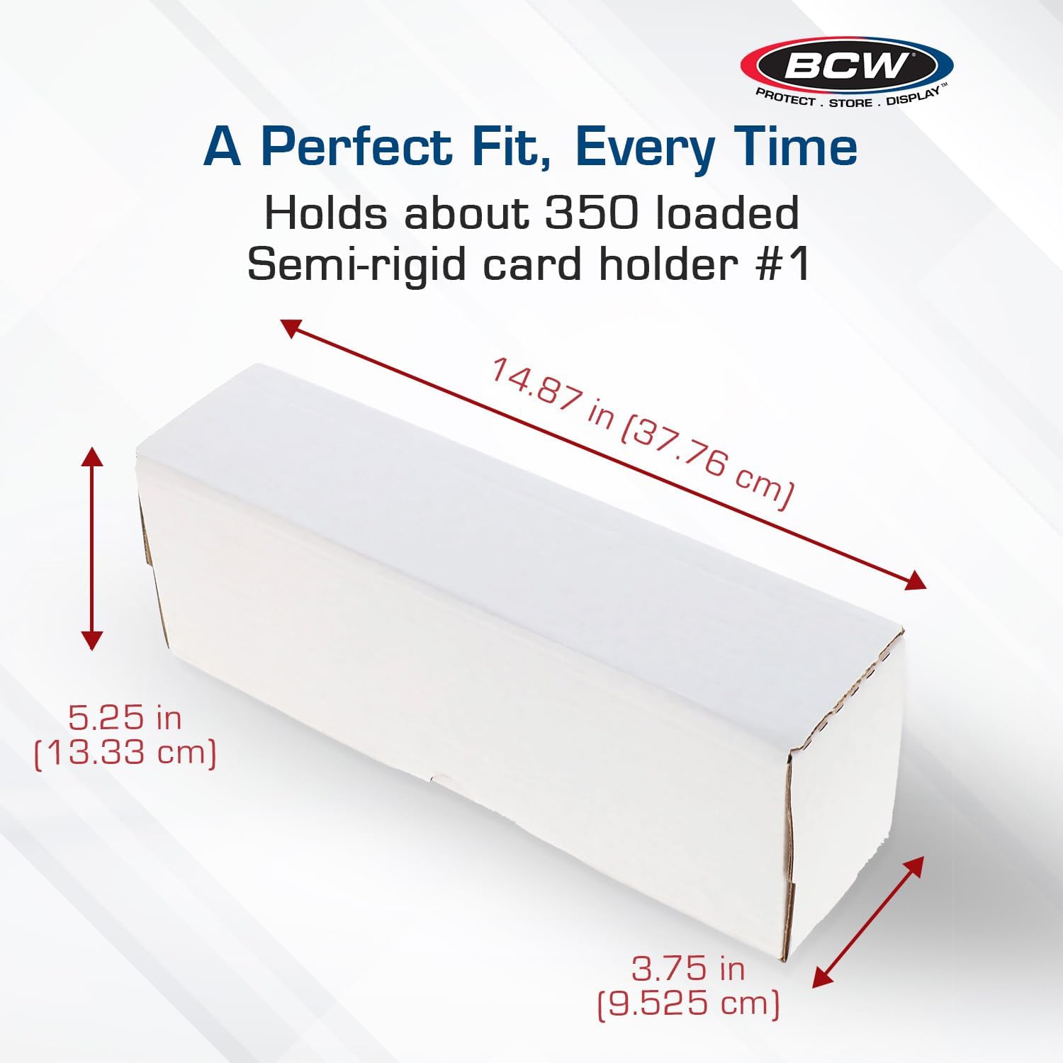 BCW 14-Inch Semi-Rigid #1 Storage Box - 10ct | Holds 350 Semi-Rigid Card Holders | Vertical Card Organizer | Ideal for Sports, Trading Cards Baseball, Magic, Pokemon