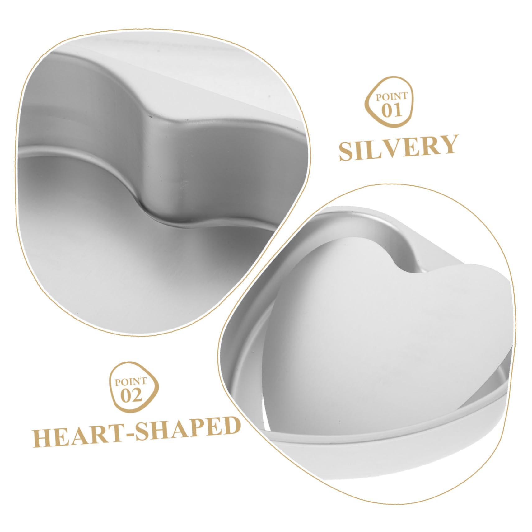 Molde Creativo para Pasteles Forma de Corazón, de Aleación de Aluminio, Fácil de Desmoldar, Adecuado para Reuniones Familiares y Principiantes en Repostería
