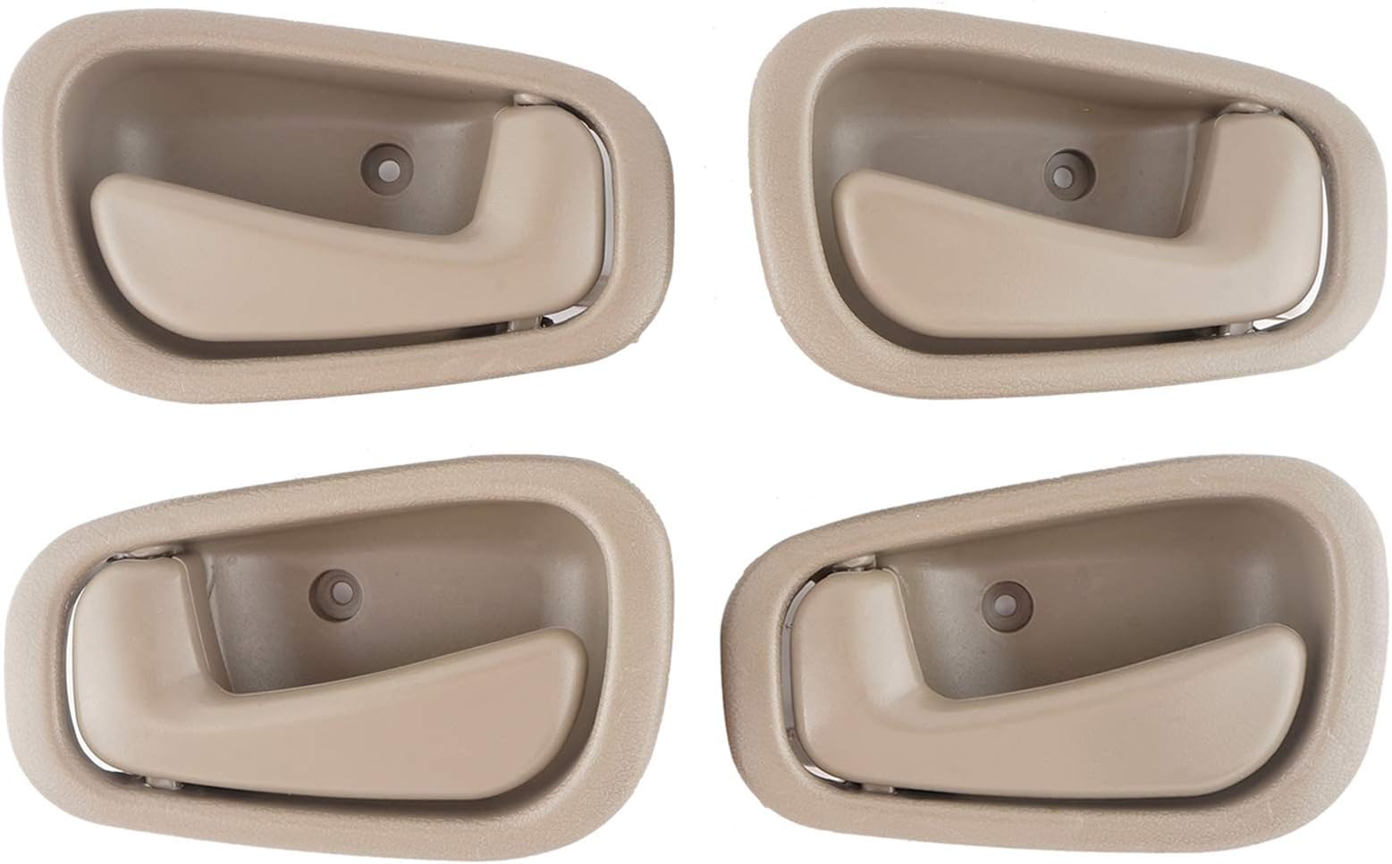 NPAUTO Interior Front Rear Door Handles Driver Passenger Side Pair Replacement for 1998 1999 2000 2001 2002 Toyota Corolla Chevy Prizm Manual Lock Beige/Tan