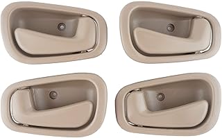 Interior Front Rear Door Handles Driver Passenger Side Pair Replacement for 1998 1999 2000 2001 2002 Toyota Corolla Chevy Prizm Manual Lock Beige/Tan