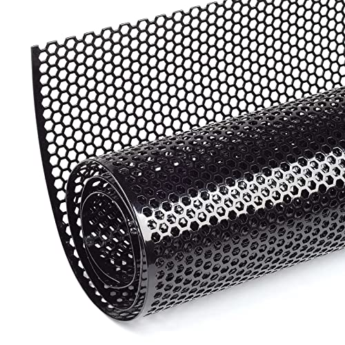 Image of AggAuto Universal 40 inchx13 inch Car Grill Mesh - Aluminum Alloy Automotive Grille Insert Bumper Honeycomb Hole 6mm Spacing 2mm, One of the Most Multifunctional Shape Grids 100x33cm Black