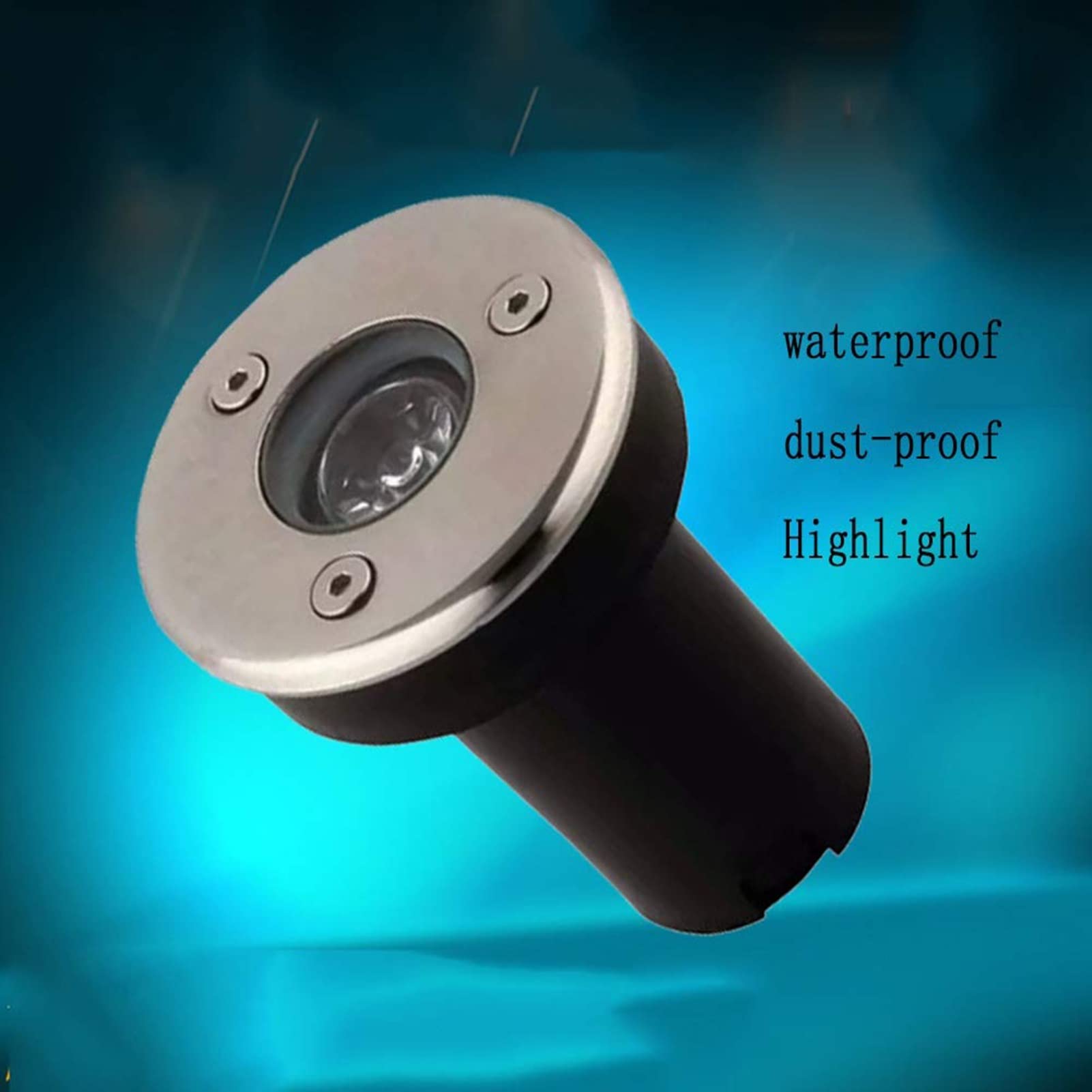 Focos Suelo Led Exterior - Empotrable Al Aire Libre Focos, AC85 ~ 265V Led Decoración De Luz Exterior Focos De Suelo Integrados, Luces Empotradas Impermeables IP65 Para Exteriores, Jardines(Blue,3W)