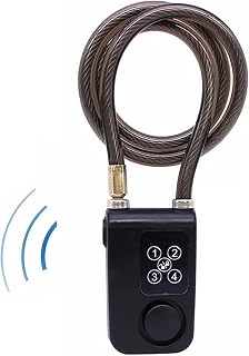 ZECHAO Combination Lock Bicycle,4 Digital Bike Lock with Alarm Combination Lock 1.2 M 110Db Super Loud Bike Lock Bicycle Cycling Locks (Color : Black, Size : 120cm)