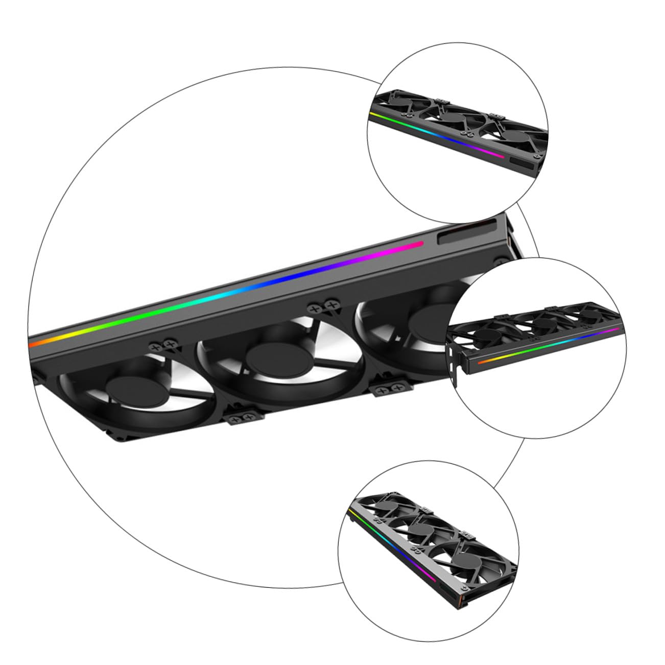 SEWACC Argb Pin Graphic Card Cooler with Cooling Pci Auxiliary Fan for Desktop Easy Install Radiator Accessory Compatible with Motherboard RGB Control