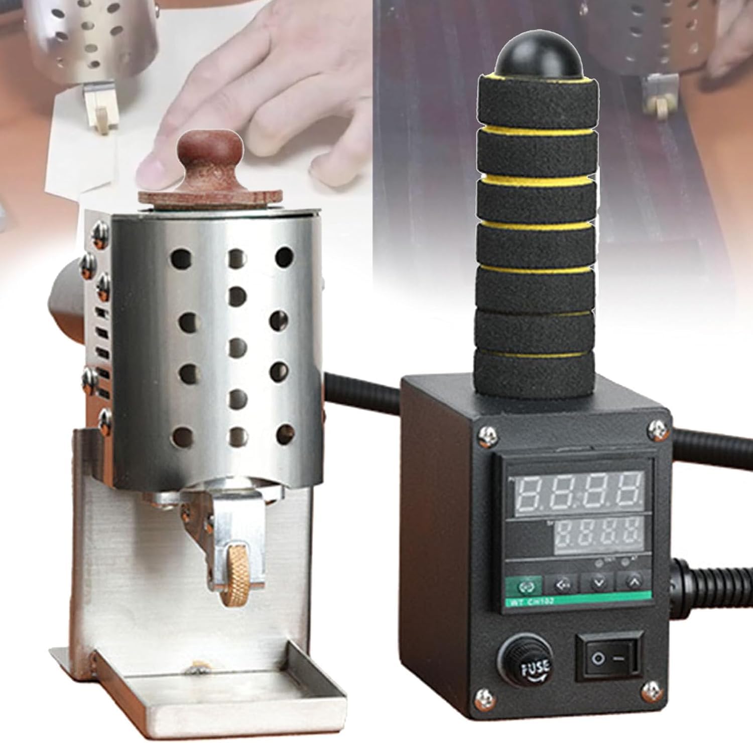 Distributore di colla a caldo portatile, macchina riscaldante adesiva commerciale con display digitale, controllo della temperatura 50-220 ℃, per artigianato fai da te e lavori in pelle, 50 ml