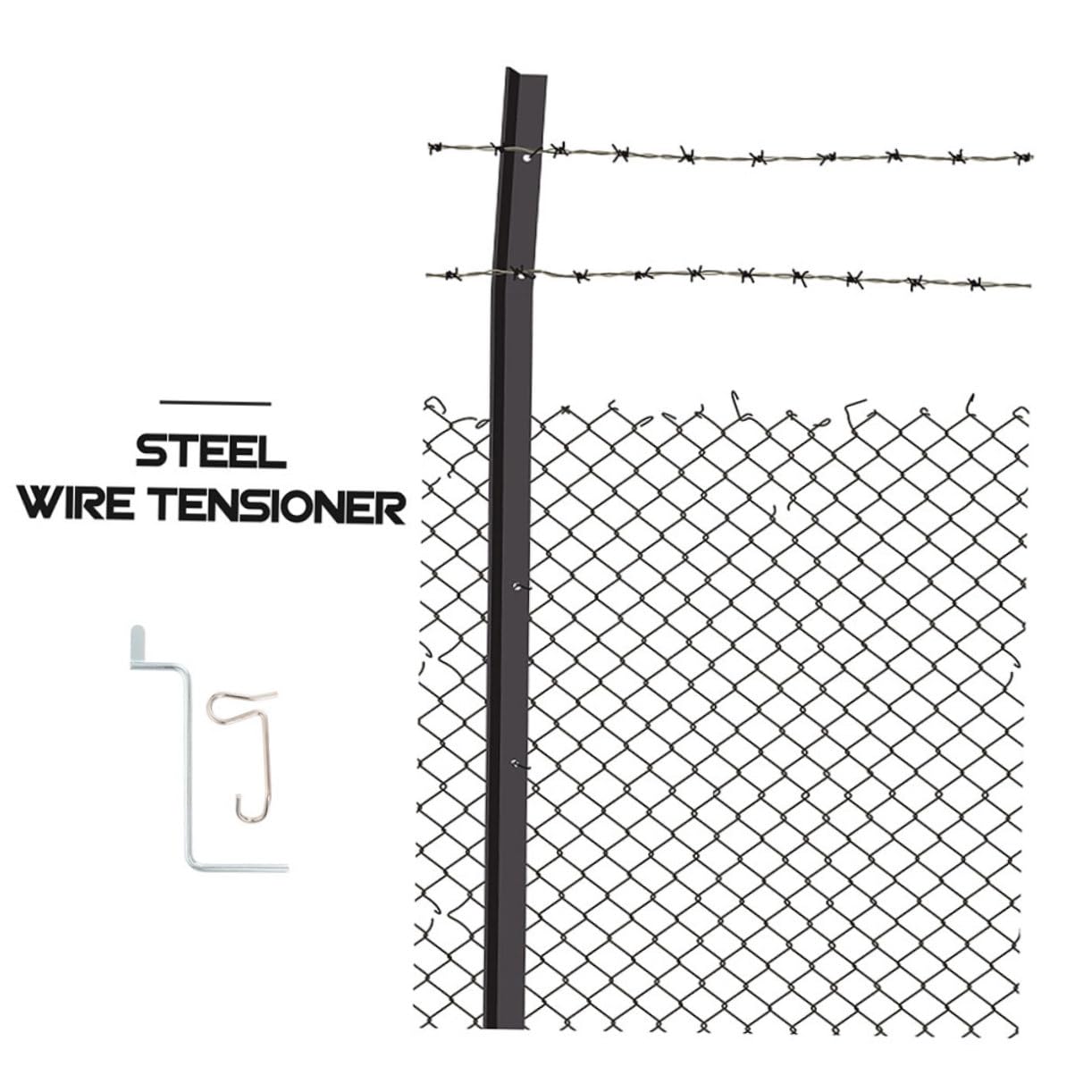 1set Stainless Steel Wire Tightener Tool Fence Wire Fasteners for Fence Repair