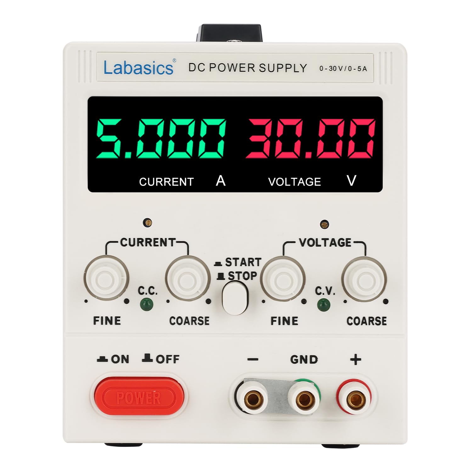 Labasics Digitales Gleichstromnetzteil, 30V/5A Einstellbares Einzel-Ausgangsschaltnetzteil für Labor- und Bench-Testforschung (30V-5A)