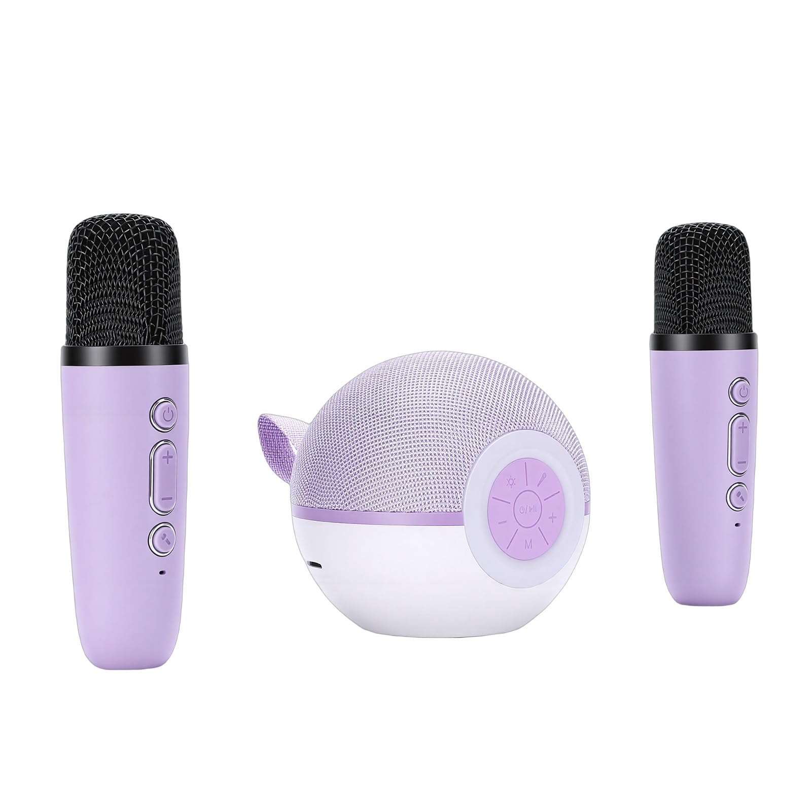 Domary Altoparlante Portatile Ricaricabile 5.3 per Karaoke con 2 Microfoni Wireless Luci Colorate 5 Effetti Sonori per Feste in Casa Viaggi ABS