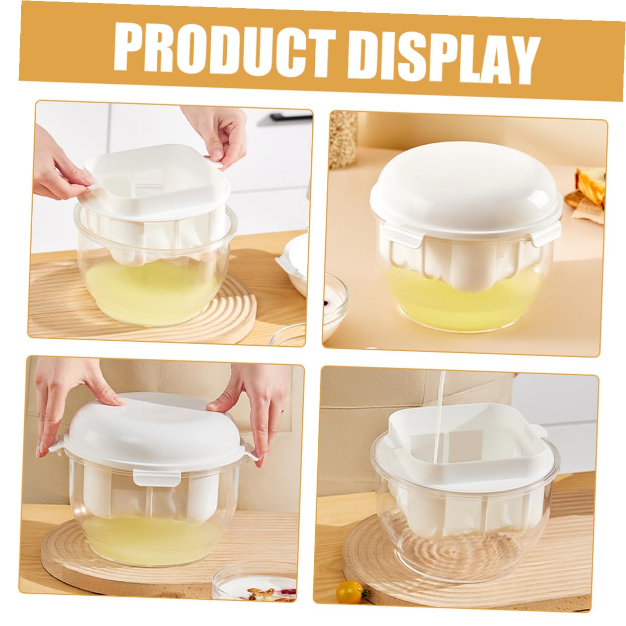 Passoire à Yaourt Maille Fine Ronde 15 Cm Plastique Blanc Filtre Lait Yaourt Grec Maison Séparation Lactosérum Ustensile la Cuisine Filtre Réutilisable Fromage Fromage Maison
