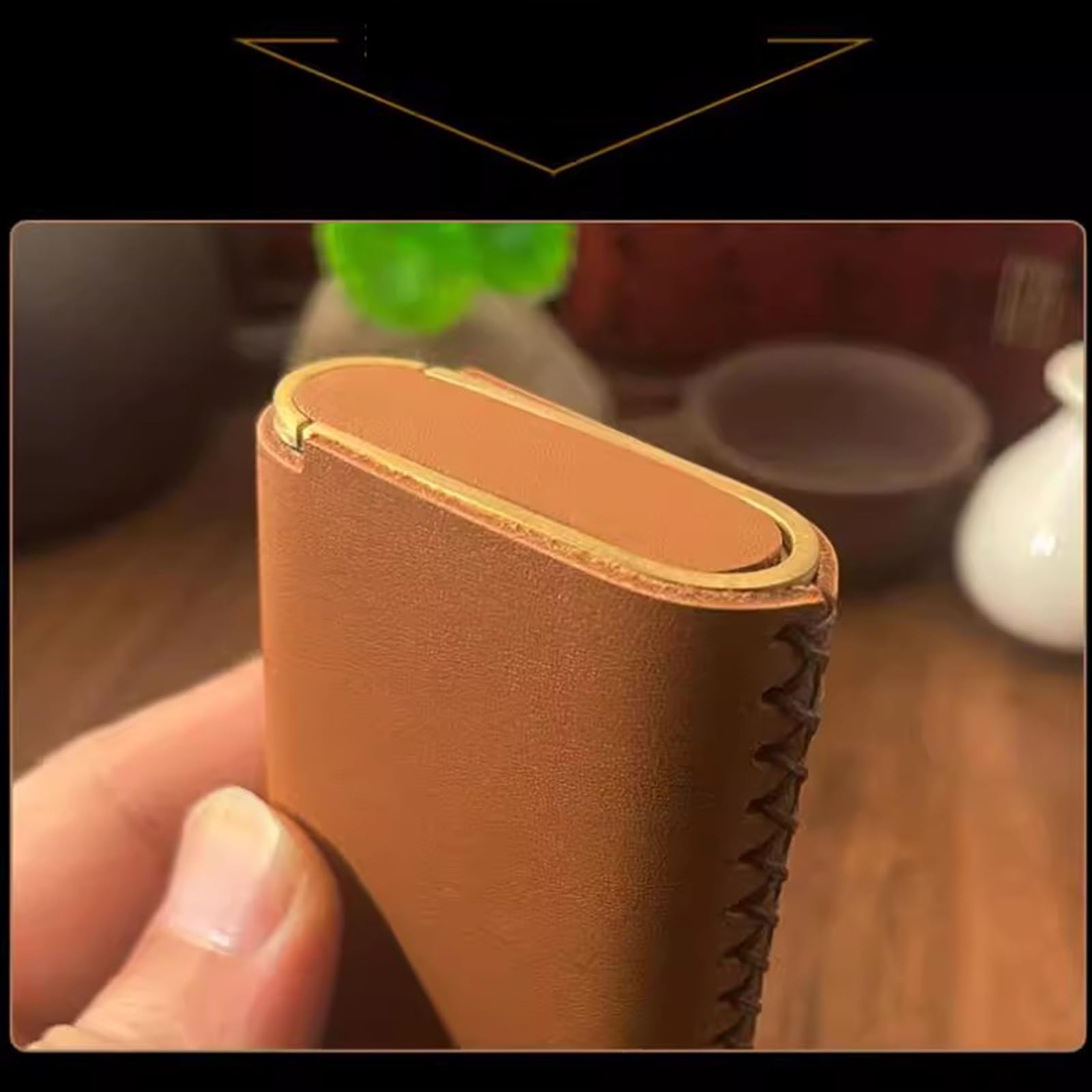 Portasigarette in Pelle, Portatile Portasigarette in Rame, Tiene 20 Sigarette, per Uomo E DonneBlack,One Size