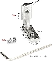 Vista 2 de 20 piezas de soporte L, perfil de aluminio estándar europeo Serie 2020 Ranura T 0.236 in Junta de soporte interior con tornillos, conector