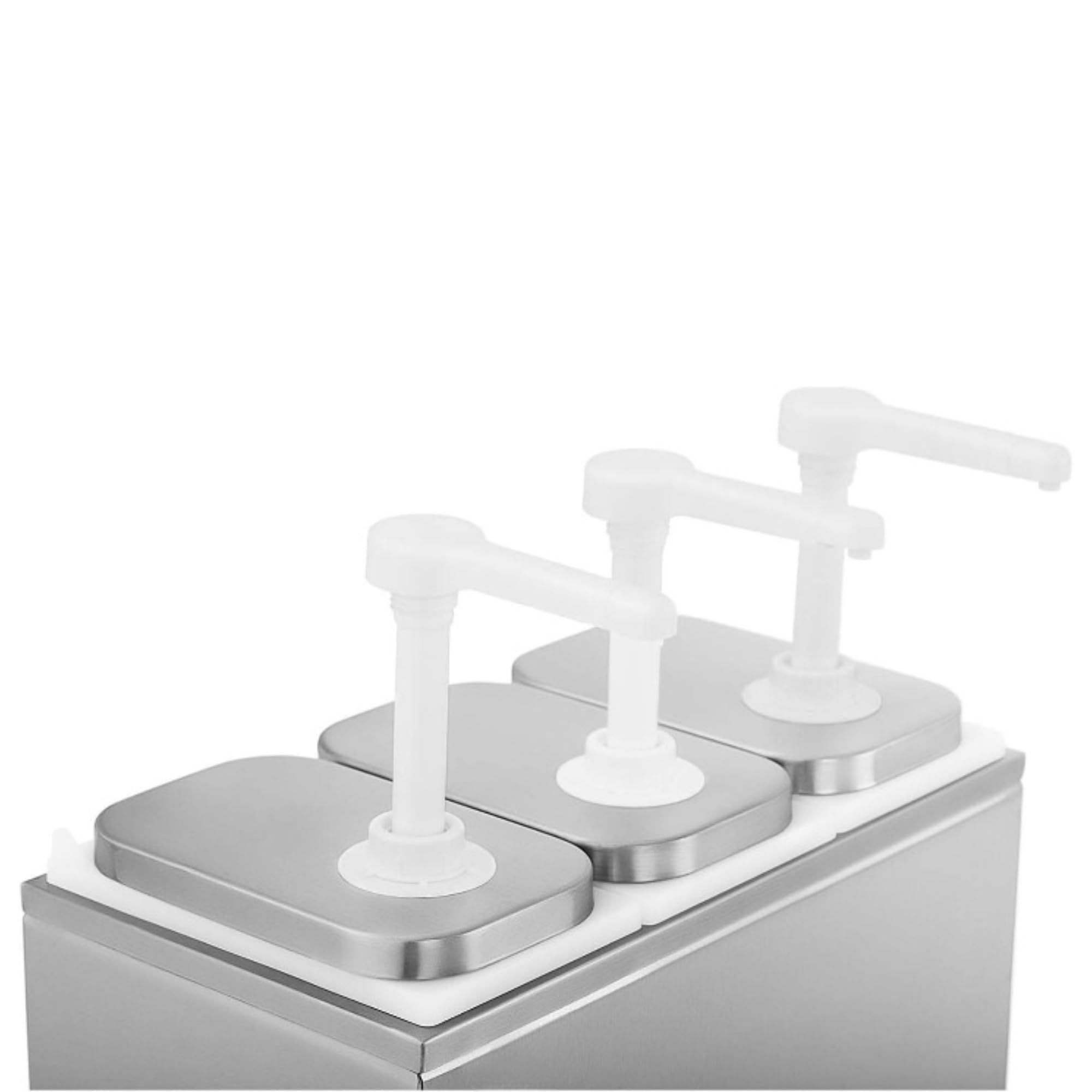 Distributeur de Sauce Inox Triple 3x2L - 3 Pompes - Dosage Précis - Hygiénique et Professionnel