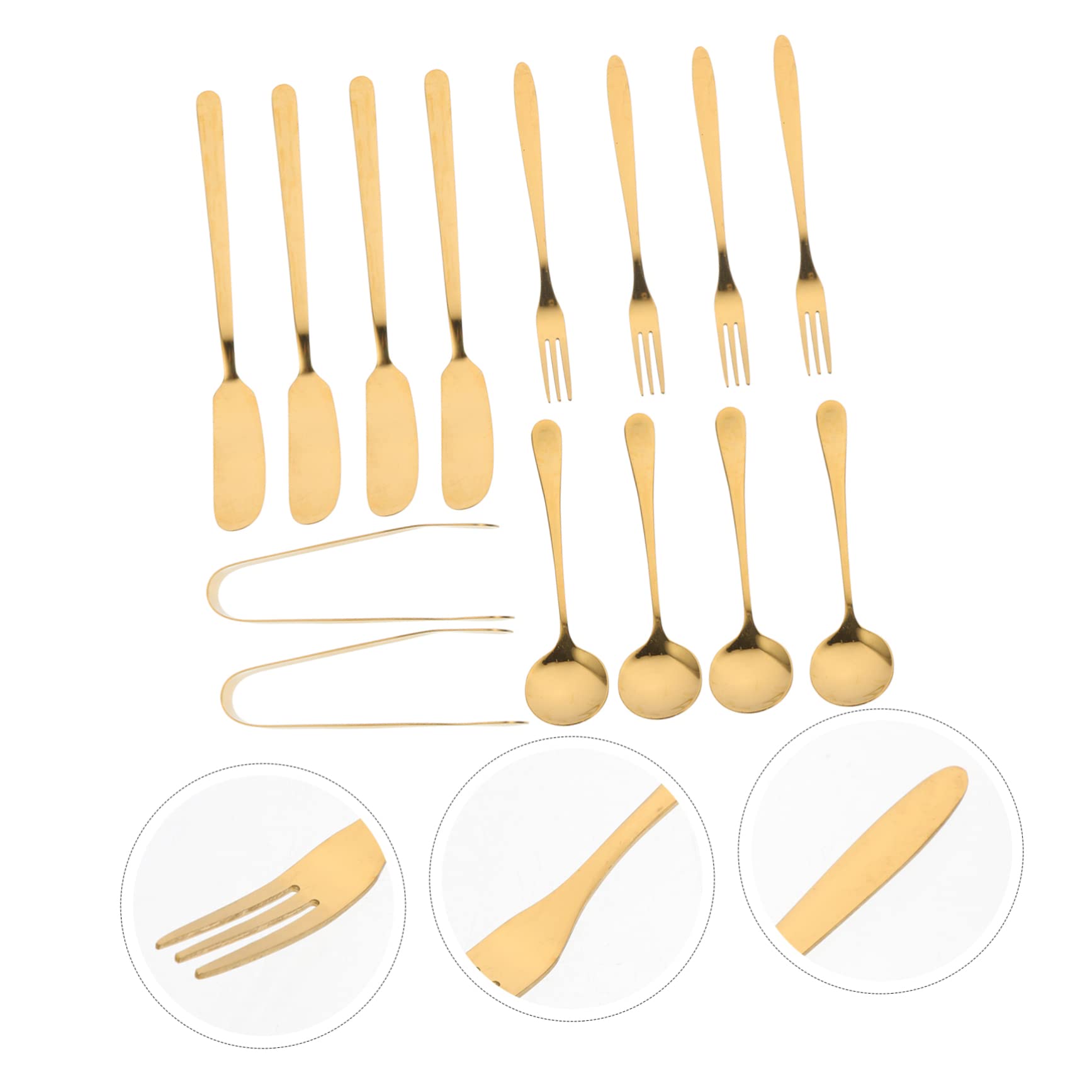 SOLUSTRE 1Set Cheese Serving Utensils Ergonomic Cheese Forks Spatula Spoons and Tongs for Charcuterie Desserts and Cooking Kitchen Tableware