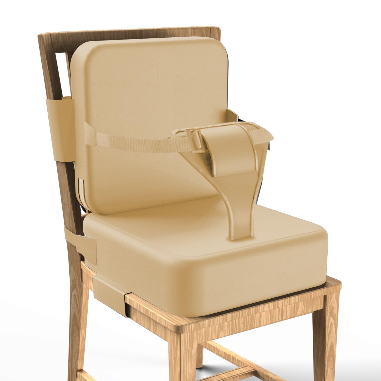FuGuiB Toddler Booster Seat for Dining Chair,Booster Seat Dining Chair with Extended Straps,2pcs Portable Booster Seat for Table with Safety Buckles,Suitable for Kids Aged 3-12 (Earthy Yellow)