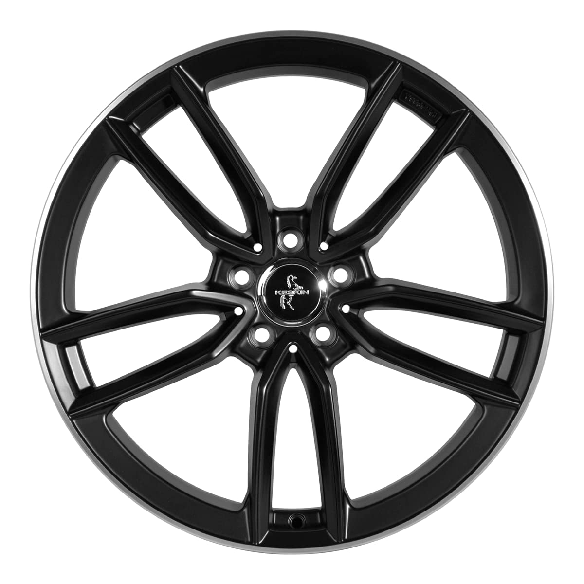 Keskin KT21 7.5JX17 5/112 ET45 66.6 MATT BLACK LIP POLISH Felga aluminiowa