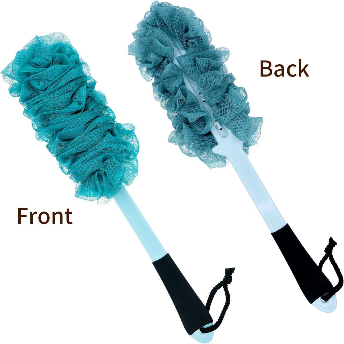 2 Pack Back Scrubber for Shower, Long Handle Scrub Brush, Exfoliating Loofah Sponge Body Brush for Back Use, Loofah On a Stick for Back Cleaning, Bathing Accessories Body Brushes (Blue and Pink) image 5