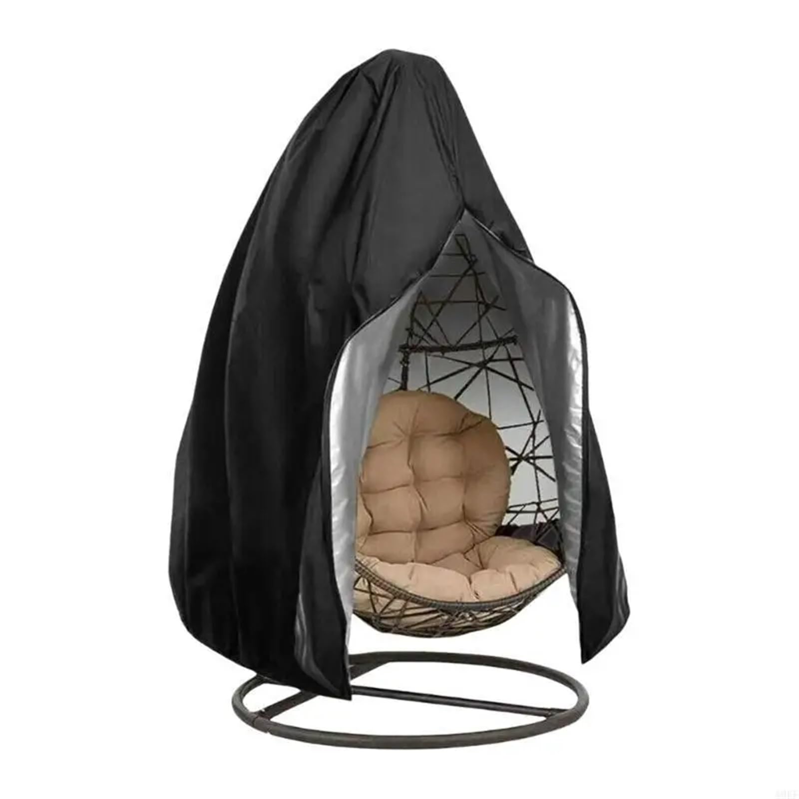 Gsjnhy Black Egg Chair Cover Hanging Eggs Chair Cover 115X190cm Protects Outdoor Furniture From Sun And Rain Windproof Protector For Swing Hammock(Black)