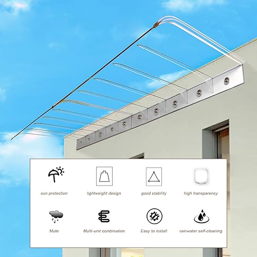 Miniatura 6 de Toldo para puerta delantera, toldo para puerta, protección UV, lluvia, nieve, sol, toldo para puerta, toldo para puerta, exterior, patio, cubierta