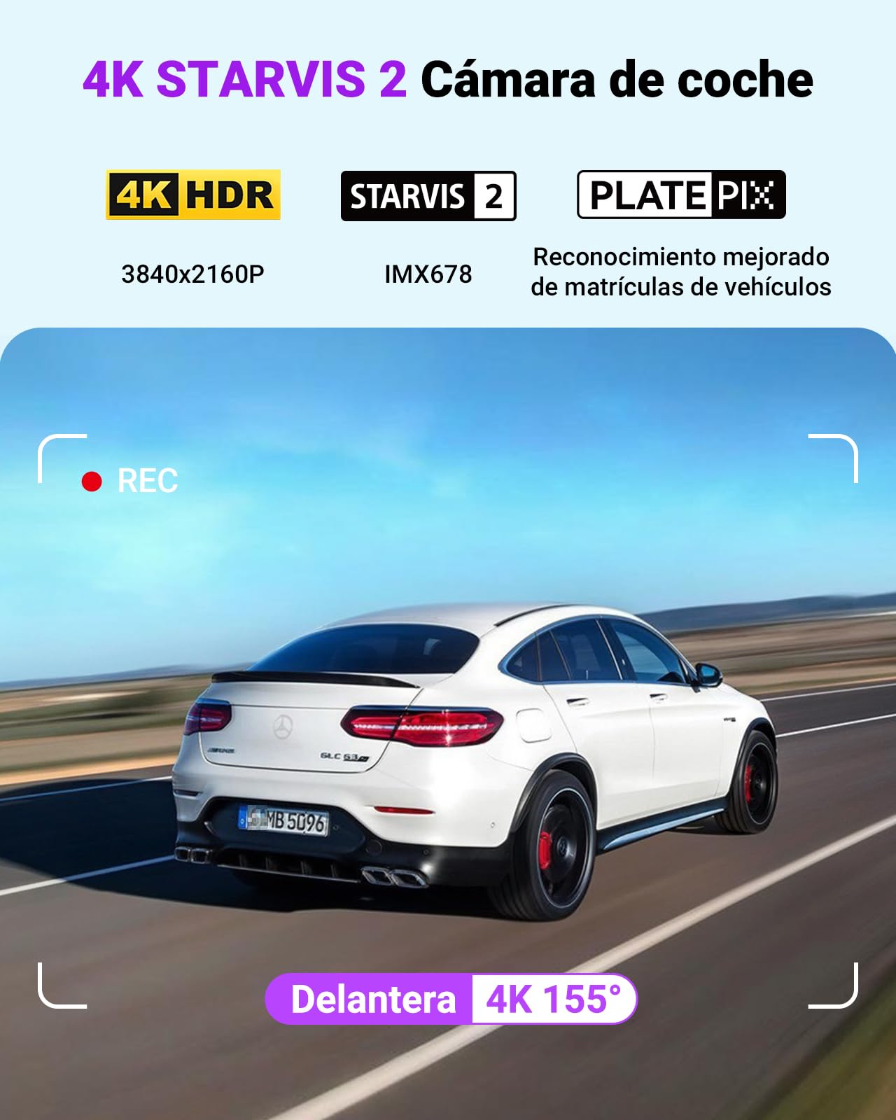 VANTRUE S1 Pro MAX 4K Dashcam Starvis 2, GPS Dash CAM Coche, 155° HDR Monitor con Park Assist, 5G WiFi y LTE Opcional, ADAS Inteligente, Comando de Voz, Modos de Privacidad