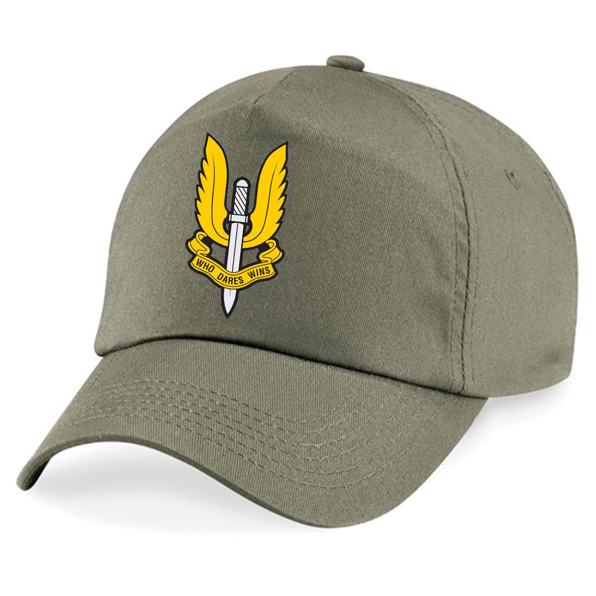 PSave SAS Special Air Service Who Dares Wins Special Forces Insignia Baseball Cap British Army Military Embroidery (Military Green)