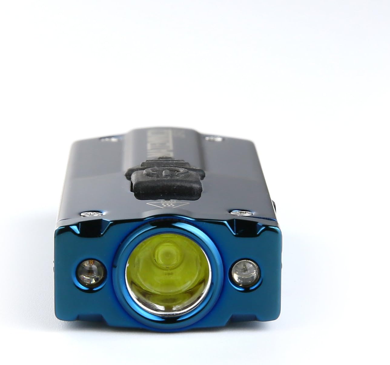 CSF02 Mini Keychain USB Rechargeable LED Flashlight with 365nm UV LED & Red LED (Blue)