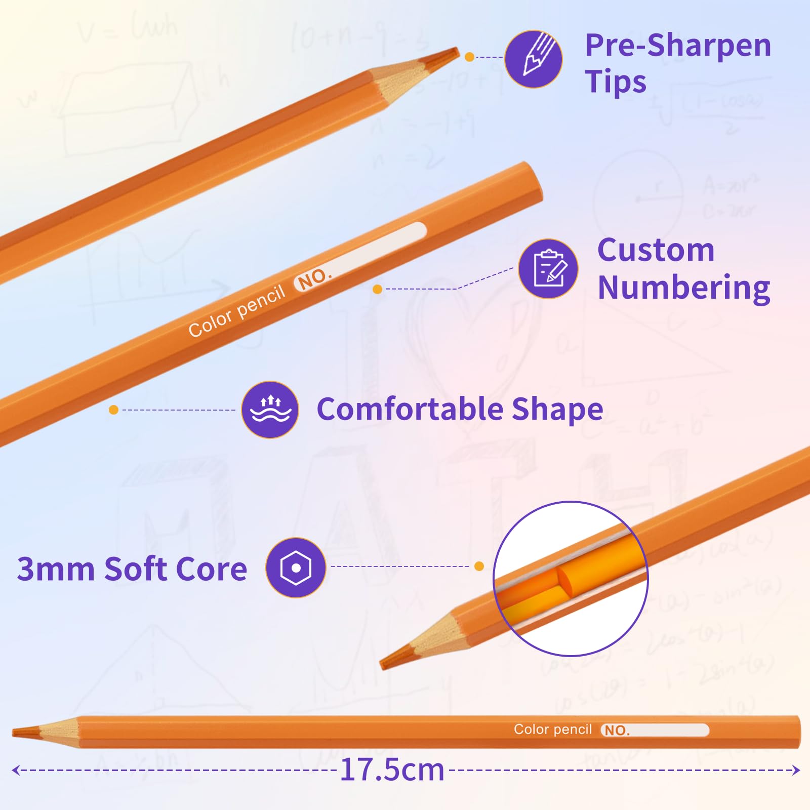WISYOK 48 Colouring Pencils, Coloured Pencils for Adults Kids Colour Pencils, Polychromos Drawing Art Pencils - Image 2