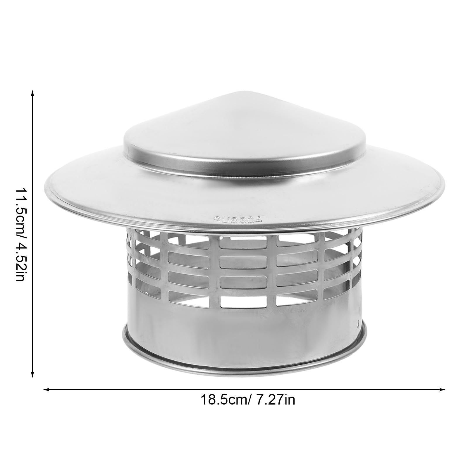 Sombrerete de Ventilación para Techo de 110 MM en Acero Inoxidable 304, Cubierta para Conductos de Humo y Sistema de Escape en Espacios Residenciales