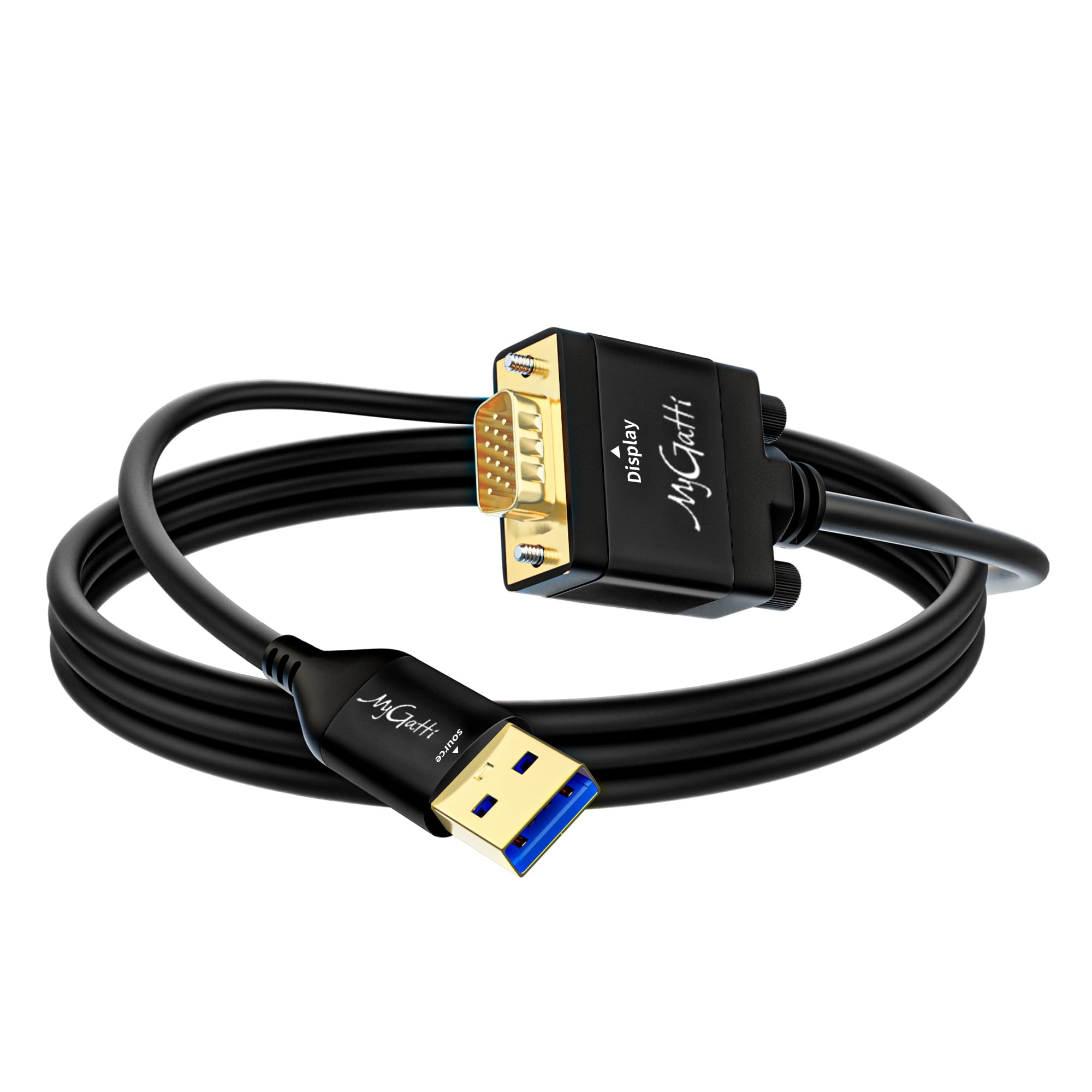 Cavo adattatore USB 3.0 a VGA-1 m,unidirezionale tipo A maschio a VGA maschio,1080P Full HD per TV,proiettore,monitor,compatibile con Windows 11/10/8.1/8/7,MacOS,installazione driver richiesta