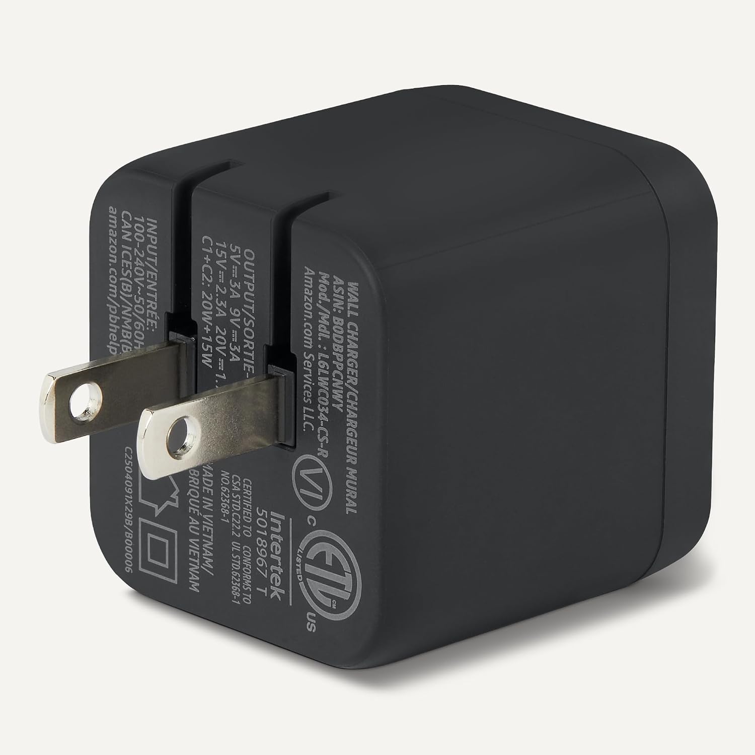 Amazon Basics 35W Fast Charging GaN USB-C Wall Charger, 2-Port Nano for Tablets, Phones, Black image 4