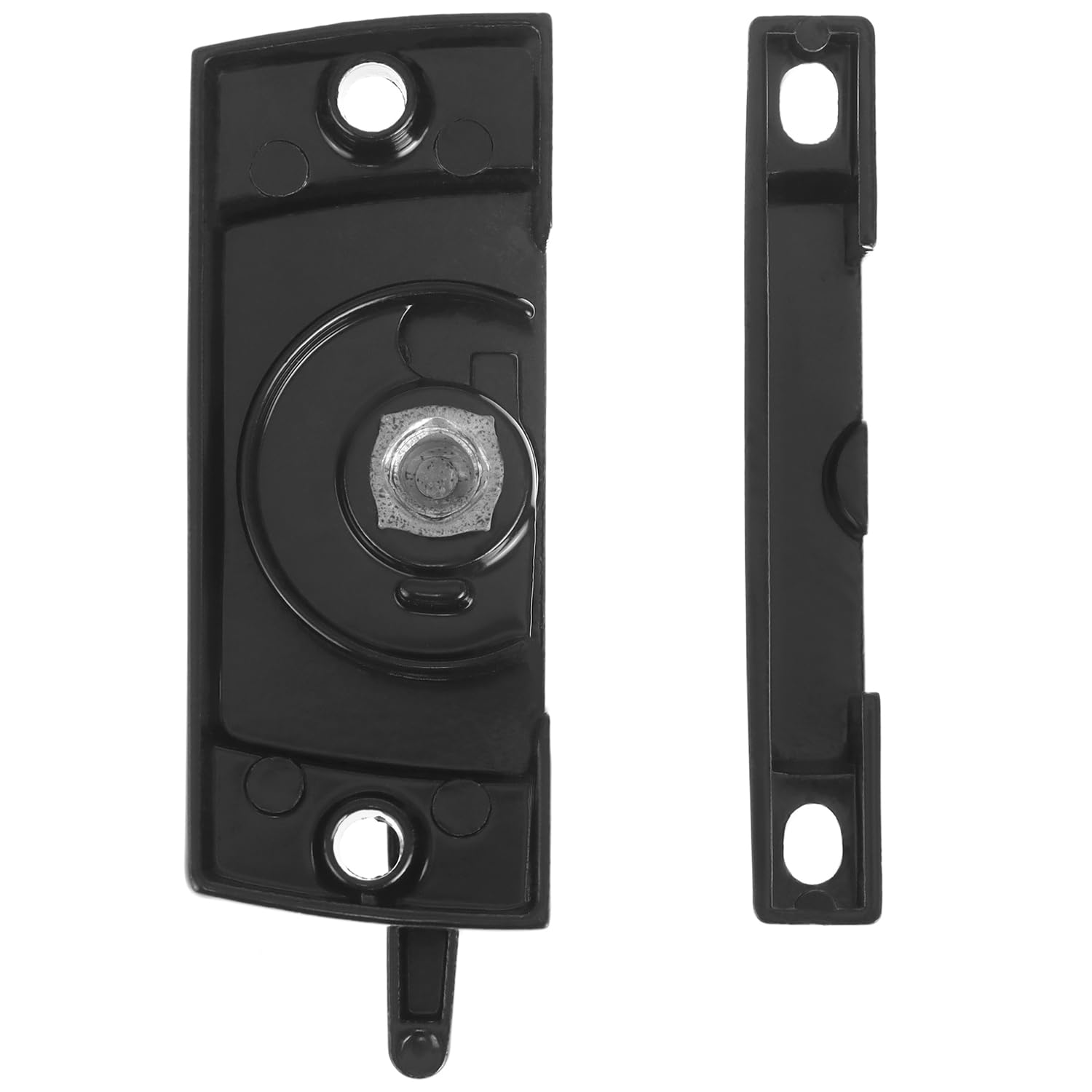 QWORK Lot de 10 verrous de fenêtre noirs en alliage de zinc pour coulissement vertical et horizontal