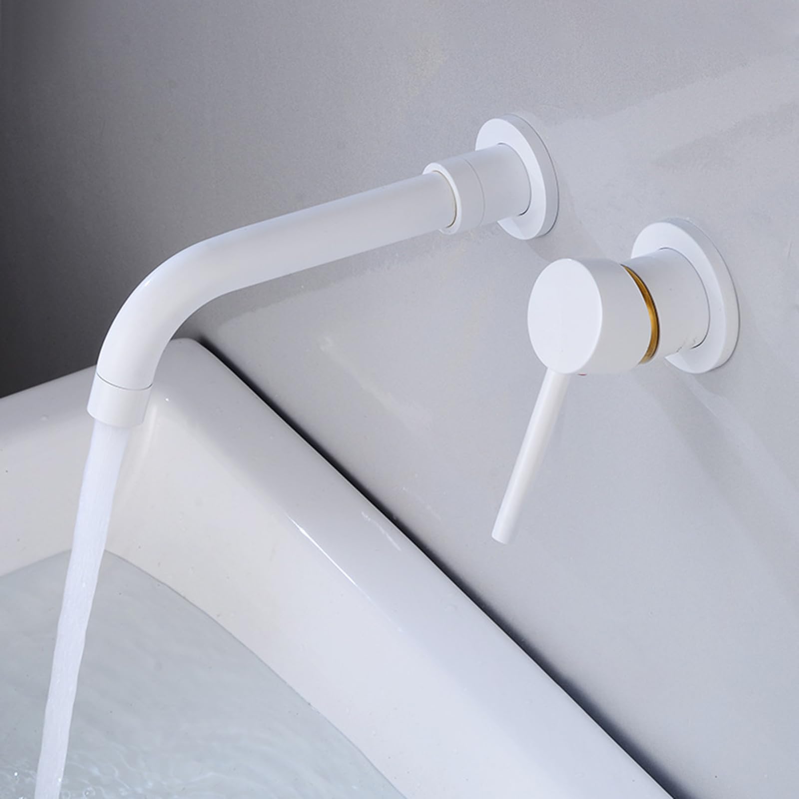 Mélangeur de salle de bain robinet dissimulé or rose avec bec rotatif à 360 degrés LWX