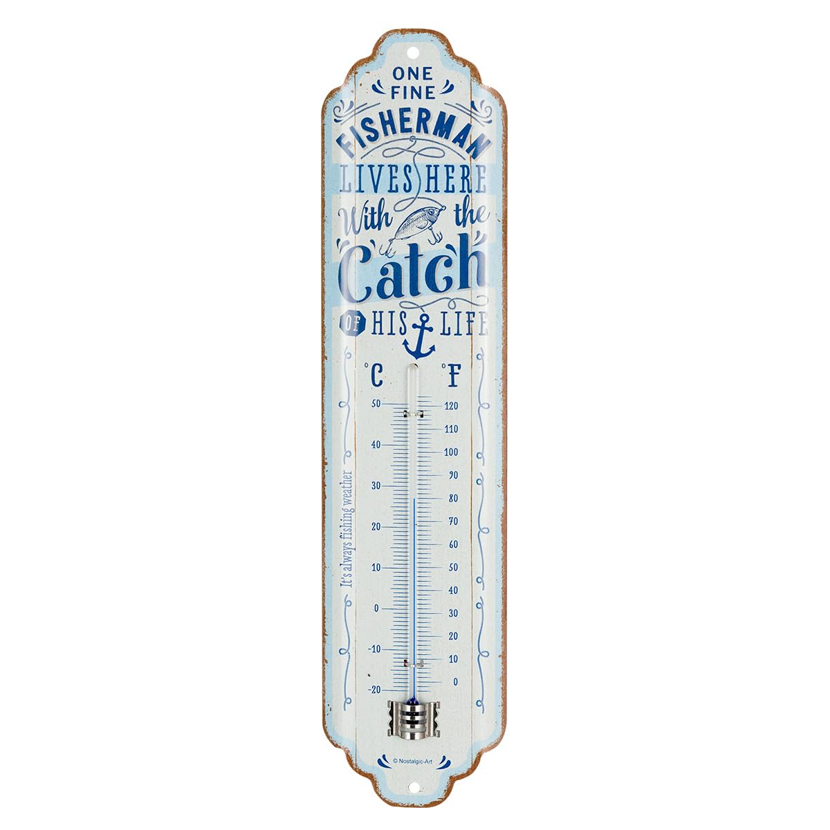 Nostalgic-Art Targa Metallica Retro 'Fisherman Catch' – 20x30 Cm, Idea Regalo Per Pescatore, Design Vintage, Made In Germany
