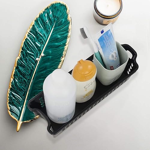 Miniatura 6 de Ponpong Cestas de almacenamiento pequeñas de plástico negro delgado, 11.02 pulgadas, 3.74 pulgadas, 2.76 pulgadas, 6 paquetes