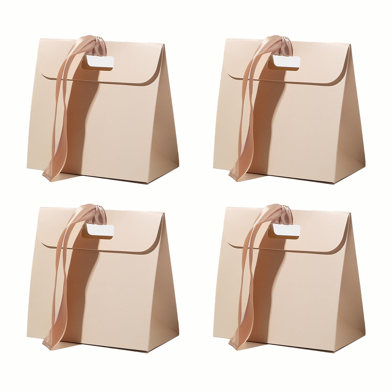 CYunhui Mini Gift Bags with Ribbon Handles, Champagne 4Pcs
