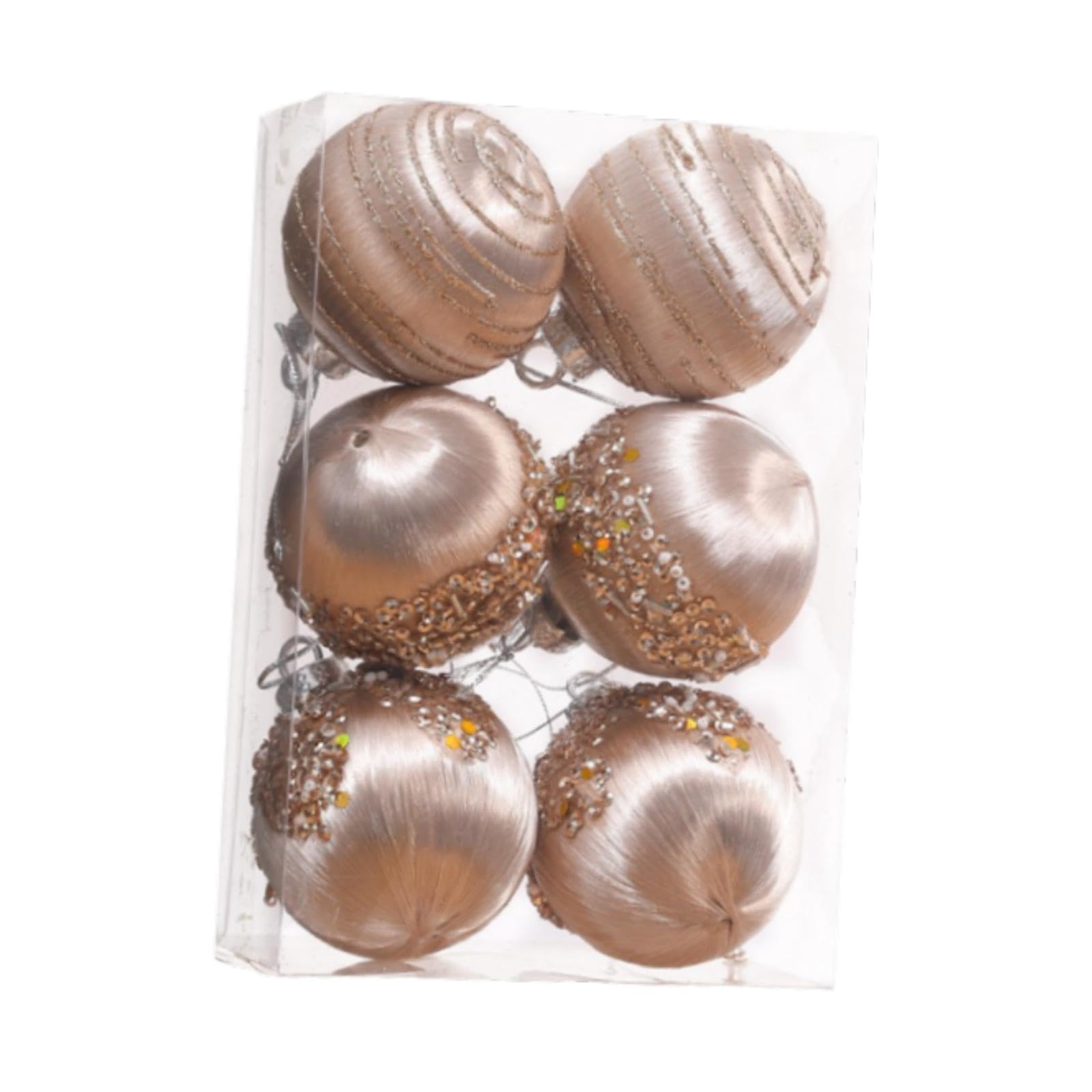 Boules de Noël pour sapin couleur champagne idée cadeau de fête