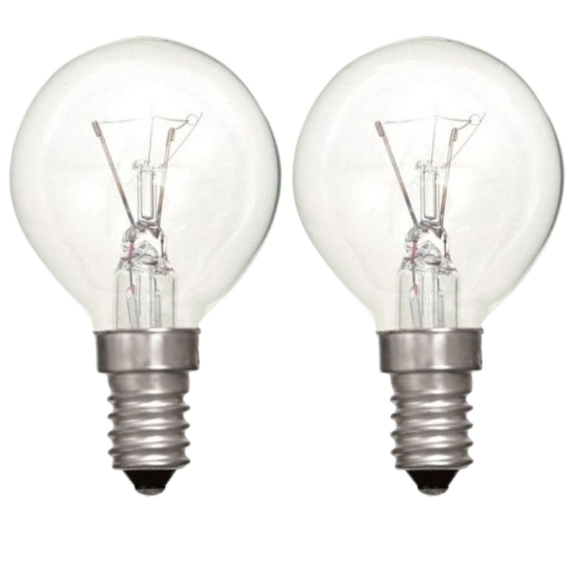 BELL Lighting Round Oven Bulb Incandescent 40W (Pack of 2) - Clear 300° 240V Oven Lamp Warm White, 2700K Small Edison Screw lamp Bulb for Oven, Microwave, and Wax Melt Burner