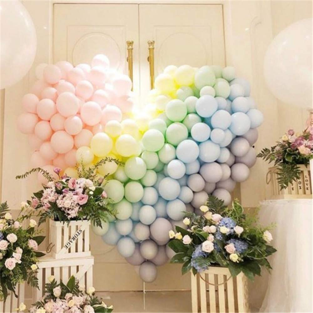 100pcs Macaron Candy Colored Latex Balloons,12inch Rainbow Pastel Balloons for Wedding,Graduation,Birthday Party,Christmas,Baby Shower Party Supplies