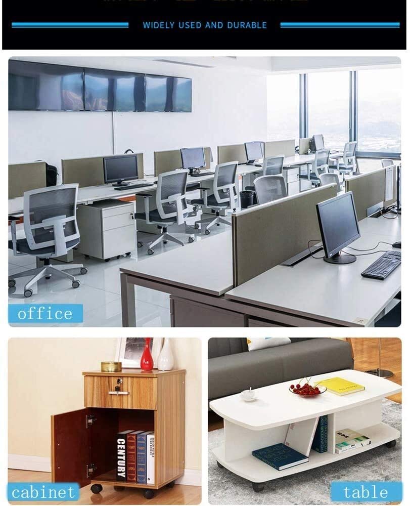 Ruedas giratorias para Muebles, Banco de Trabajo, Kit de Ruedas de Goma con Frenos, Ruedas con Placa Superior de 360 Grados, Capacidad Total de 54 kg, Freno de 2,54 cm (sin Freno de 2,54 cm)
