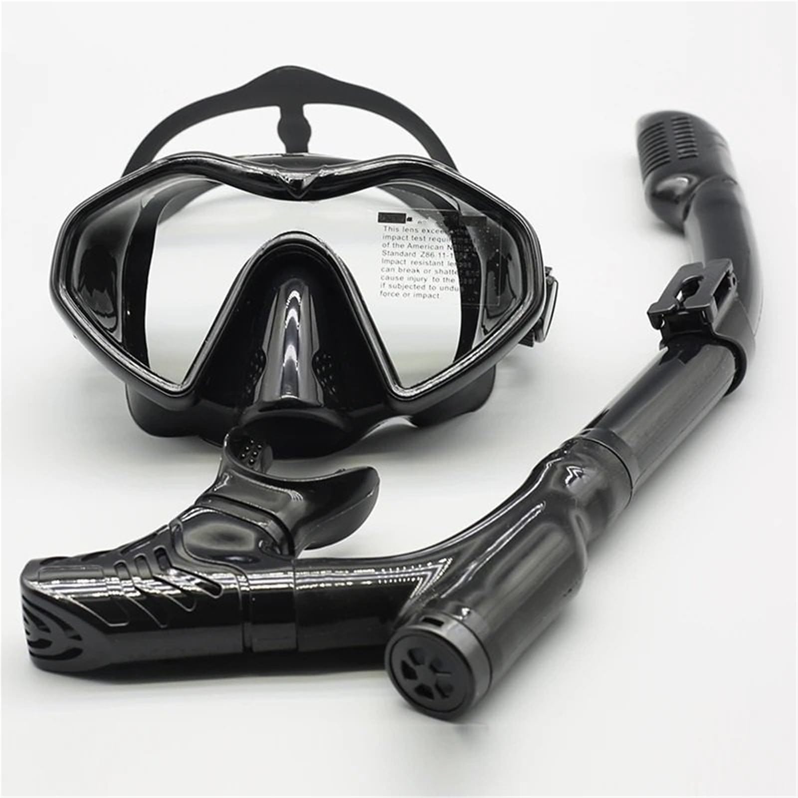 Maschera Subacquea Set da Snorkeling Maschera Subacquea in Vetro temperato antiappannamento in Silicone, Occhiali per Adulti Maschera da Snorkeling a Prova di perdite(Black Green)