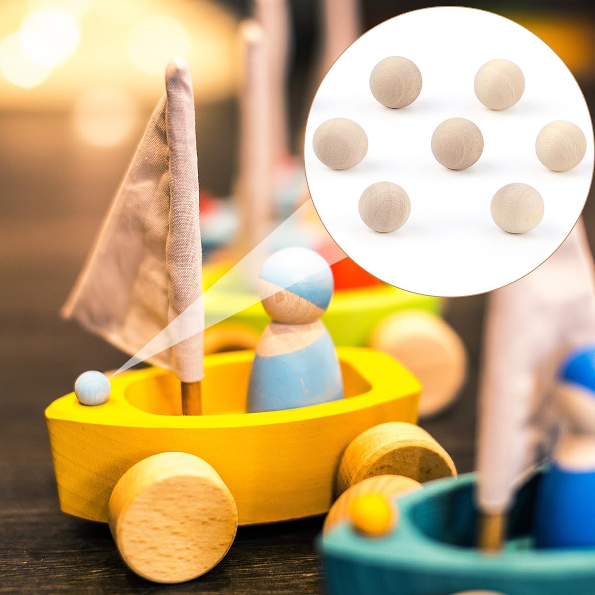 Unfinished Natural Wood Balls Wooden Spheres, Hardwood Balls Wooden Round Balls for DIY Craft Projects Jewelry Making Arts Design (200 Pcs, 12mm) - Image 6