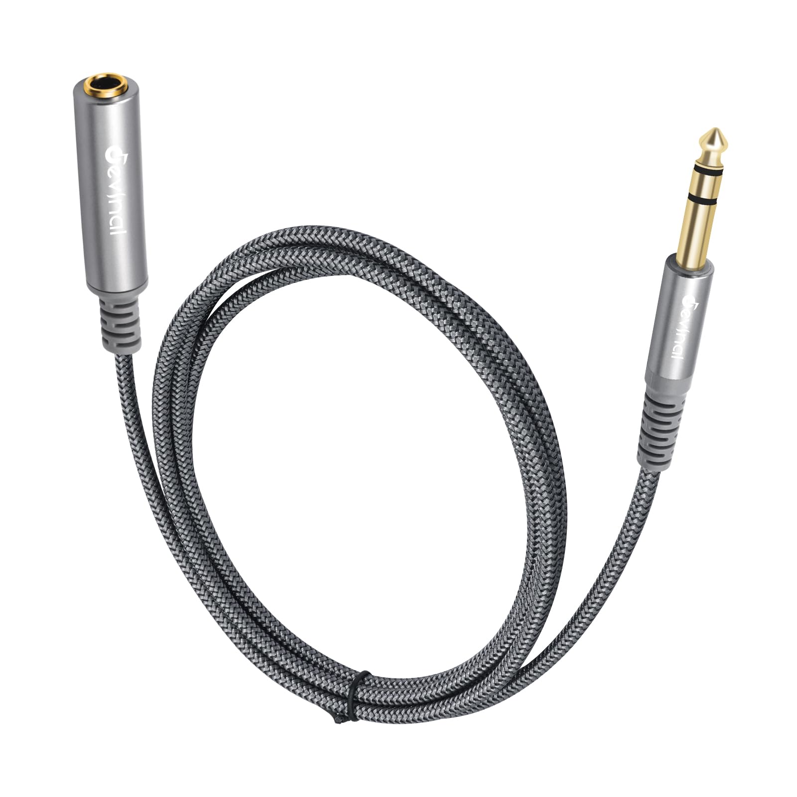 Photo 1 of Devinal 1/4 inch Headphone Extension Cable, 6.35mm TRS Male to Female Stereo Cord, Quarter Inch Guitar Cable Extender, 6ft (2 Meters)