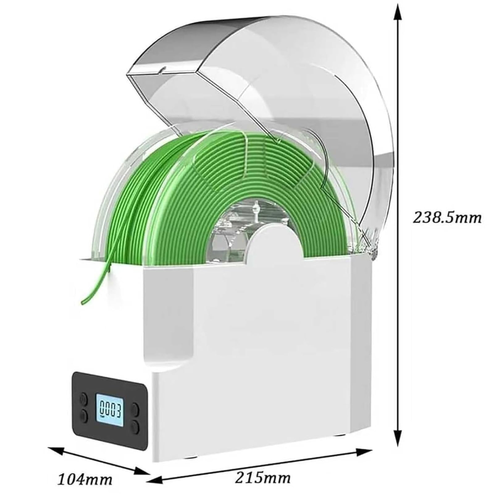 Secador De Filamento Para Impresora 3D, Caja Secadora De Filamento, Temperatura Ajustable 40 ℃/50 ℃/55 ℃, Capacidad Máxima Del Carrete 200x73 Mm, Compatible Con 1,75 Mm/2,85 Mm/3,00 Mm, PLA, PETG, TPU