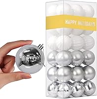 Vista 44 de Esferas de Navidad plateadas grandes de 4 pulgadas, inastillables, adornos colgantes para árbol de Navidad, cumpleaños, Halloween, fiestas