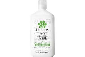 Hempz Petz Herbal Dog Shampoo & Conditioner: Creamy Citrus Orange & Red Raspberry
