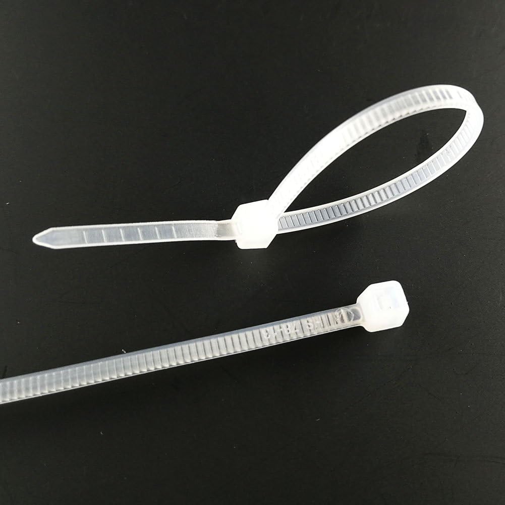 HS Nylon Cable Ties (100 Pack) 4 Inch-White Small Self-Locking Zip Ties Multi-Purpose