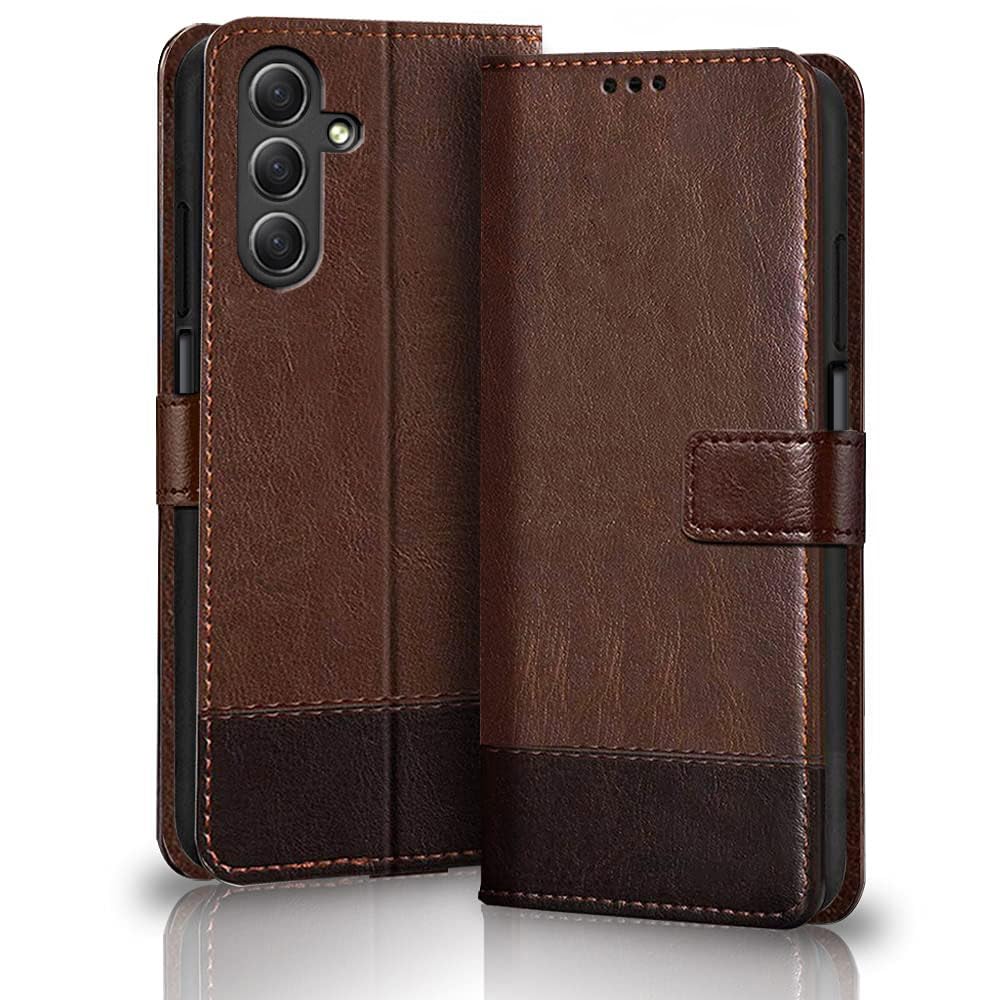TheGiftKart Flip Back Cover Case For Samsung Galaxy M34 5G/F34 5G|Dual-Color Leather Finish|Inbuilt Stand&Pockets|Wallet Style Flip Back Case Cover For Samsung M34 5G/F34 5G(Brown&Coffee) (B0CBSSBVY4) Amazon Price History, Amazon Price Tracker